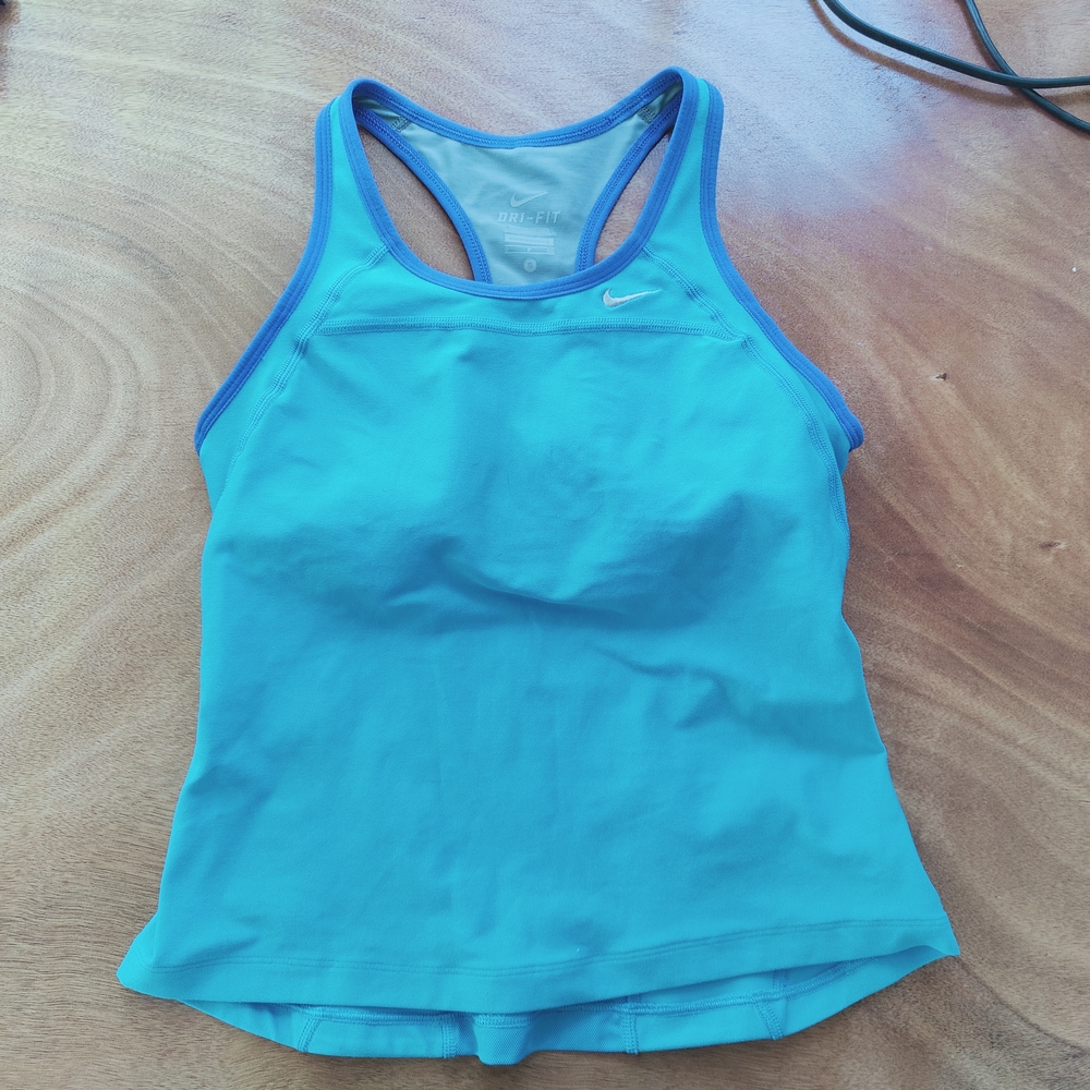 Nike Blue Fitted Sleeveless Tank Top S
